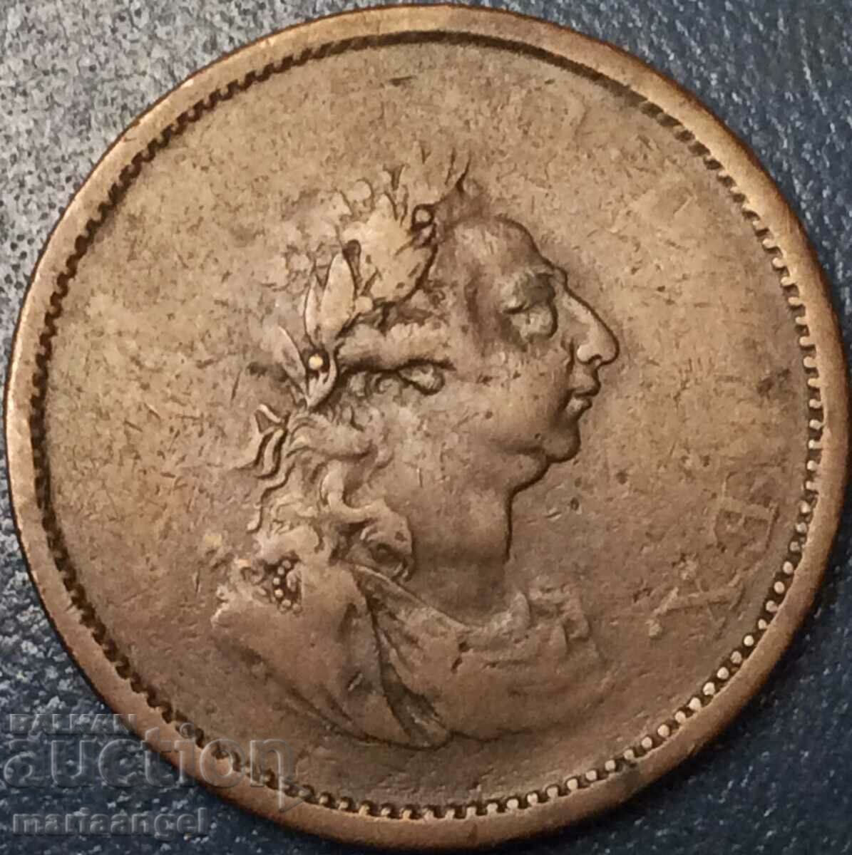 1 penny 1805 England for Ireland George III 34mm 16.8y