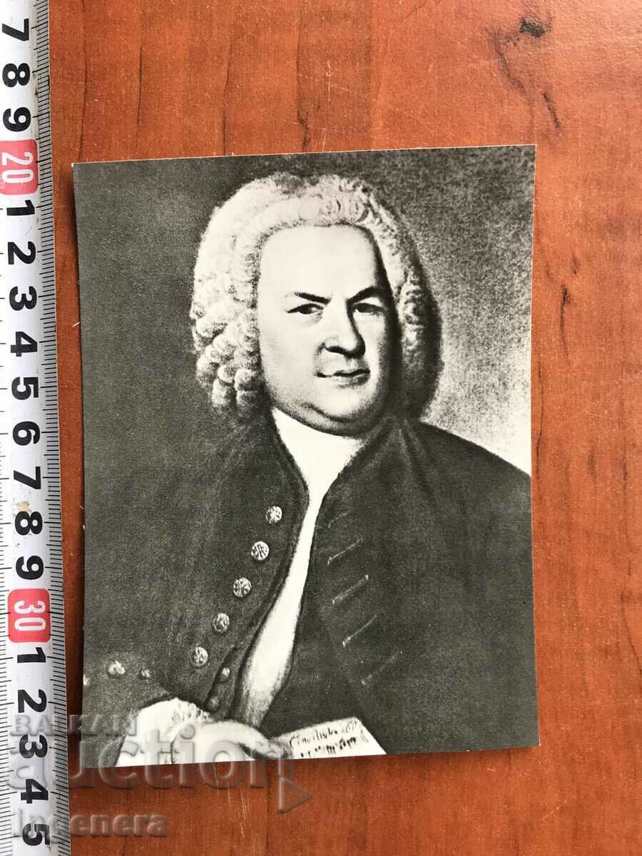 PHOTO CARD PHOTO OF COMPOSER JOHANN SEBASTIAN BACH