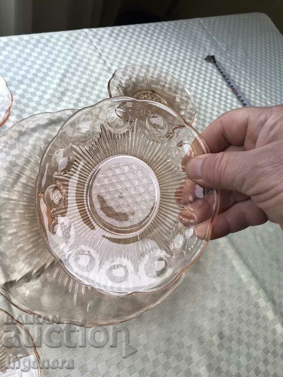 TRAY PLATE WITH FOUR PLATES GLASS RELIEF COLOR OF SOCA - 5 TRAY PLATE WITH FOUR PLATES GLASS RELIEF COLOR OF SOCA - 5