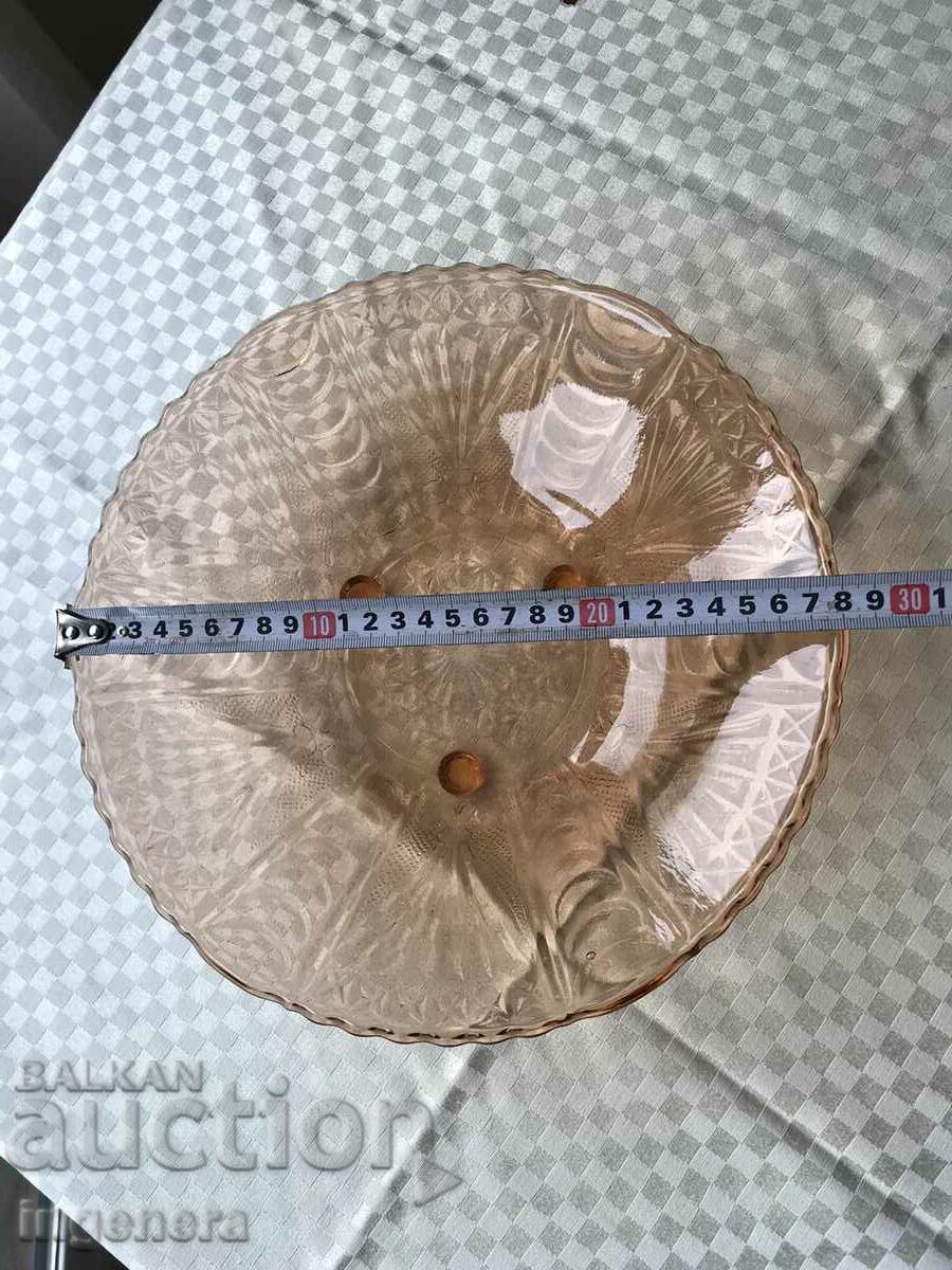 FRUCTIERA BOWL THICK COLORED EMBOSSED GLASS BEAUTY with price 36.00 BGN | € 18.41