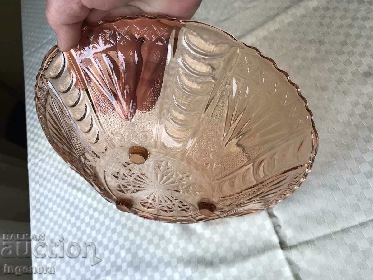 FRUCTIERA BOWL THICK COLORED EMBOSSED GLASS BEAUTY - 5