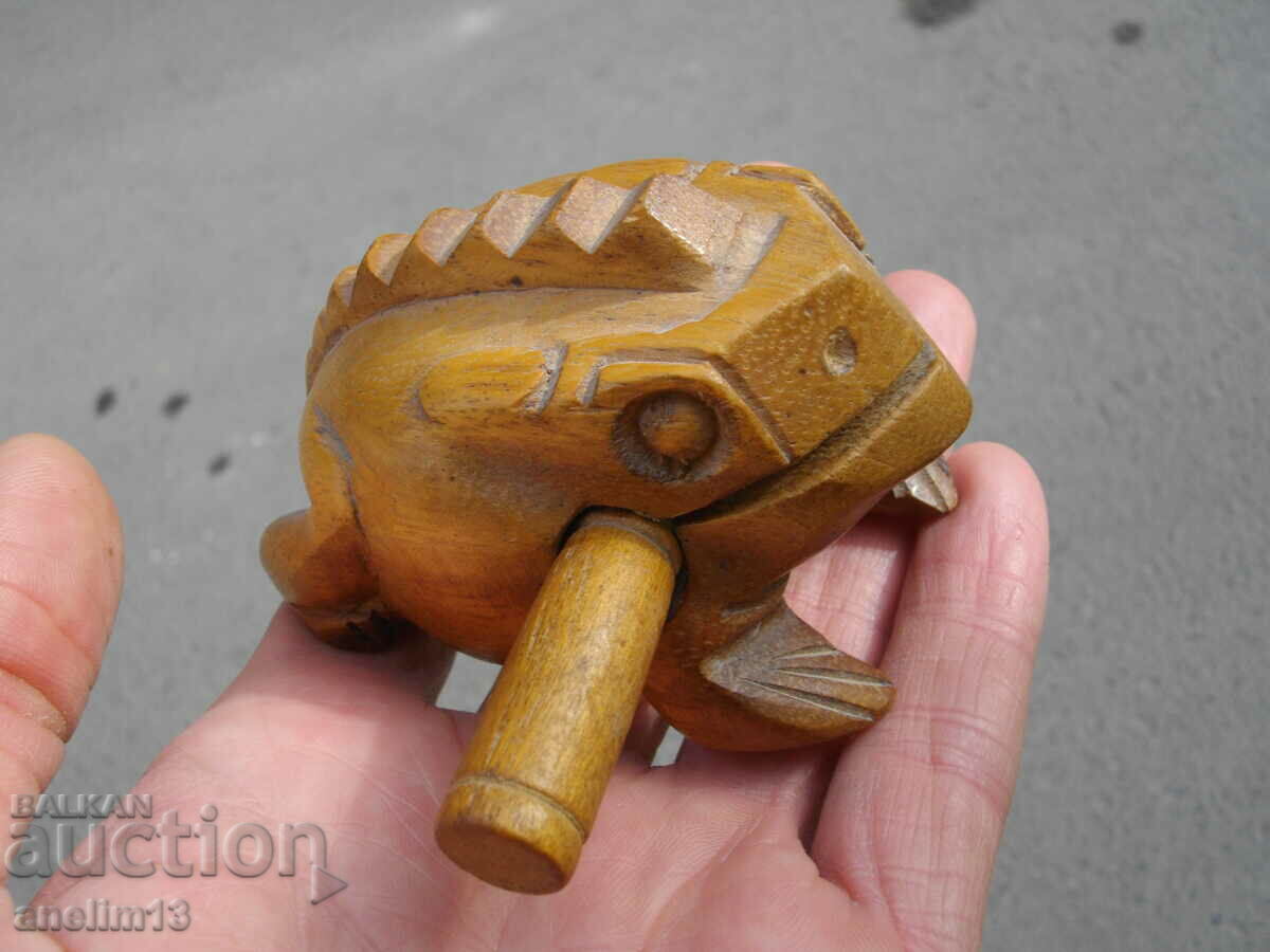 Auction WOODEN TOY FROG FIGURE Auction WOODEN TOY FROG FIGURE