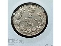 Iugoslavia 2 dinari 1925 - Bruxelles