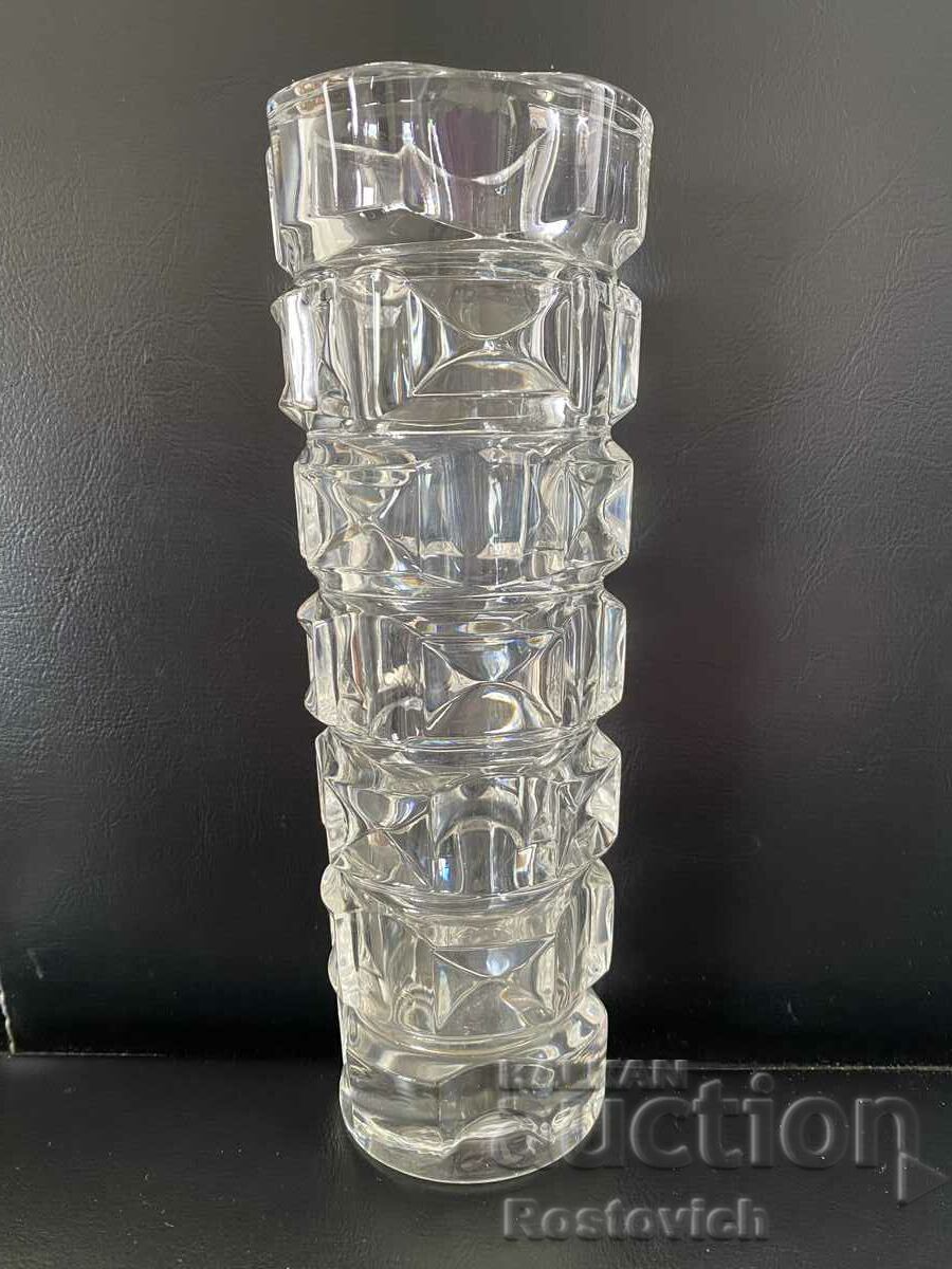 Flower vase, crystal, "Crystal d'Arques", France, 1970.