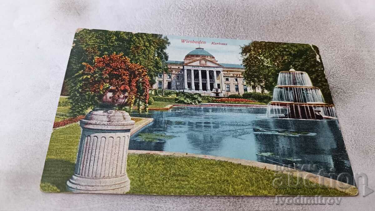 Пощенска картичка Wiesbaden Kurhaus 1929