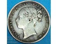 Великобритания 1 шилинг 1886 Виктория сребро Патина -  рядка