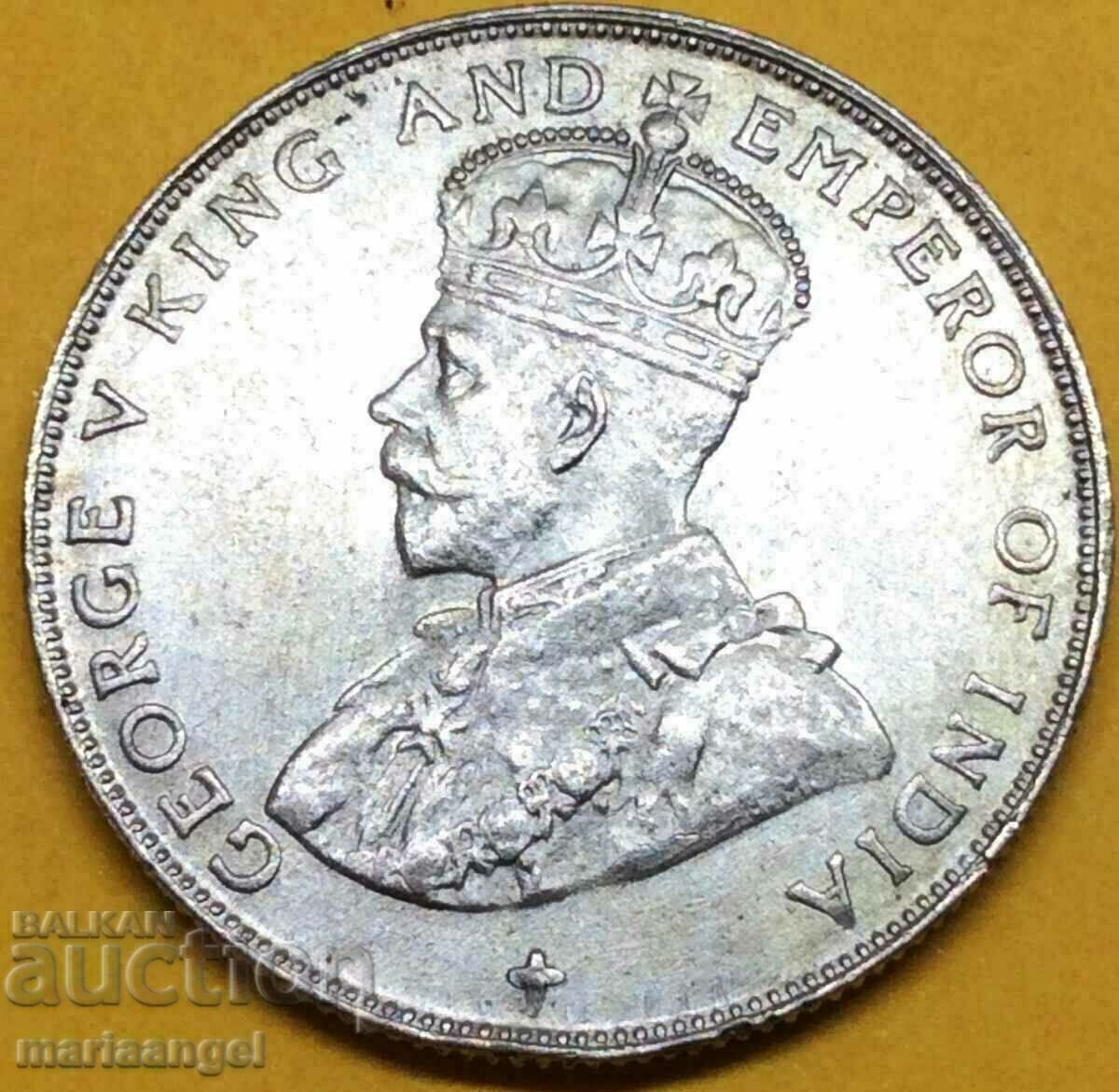 1920 50 Cents 1/2 Dollar Straits Settlements UNC Silver