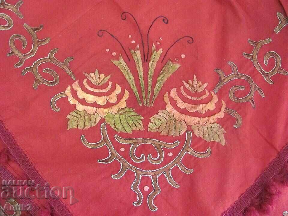 19th Century Hand Embroidered Table Cover - 7 19th Century Hand Embroidered Table Cover - 7