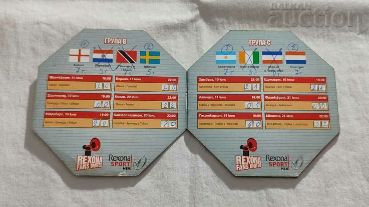 FOOTBALL WORLD CHAMPIONSHIP 2006 RESULTS REXONA with price 7.00 BGN | € 3.58 FOOTBALL WORLD CHAMPIONSHIP 2006 RESULTS REXONA with price 7.00 BGN | € 3.58