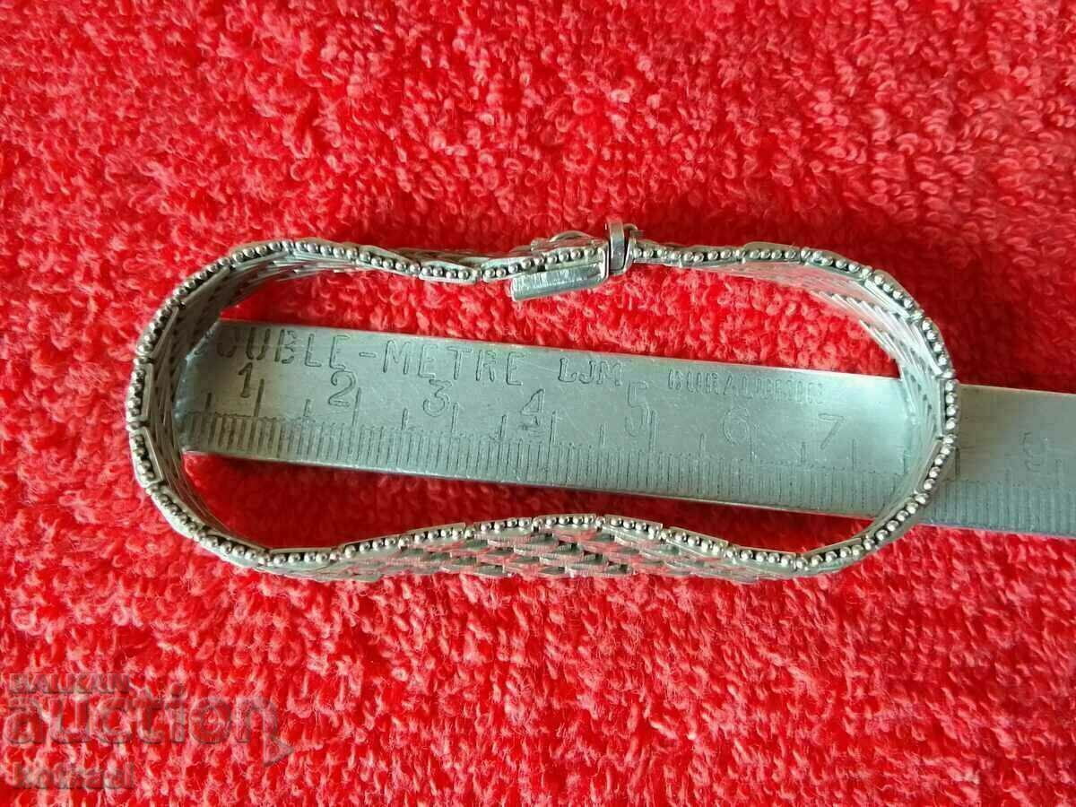 Old antique 19th century sterling silver 835 bracelet marked - 7