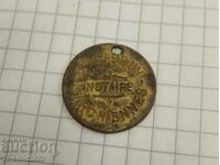 Old French Token. -Notary public