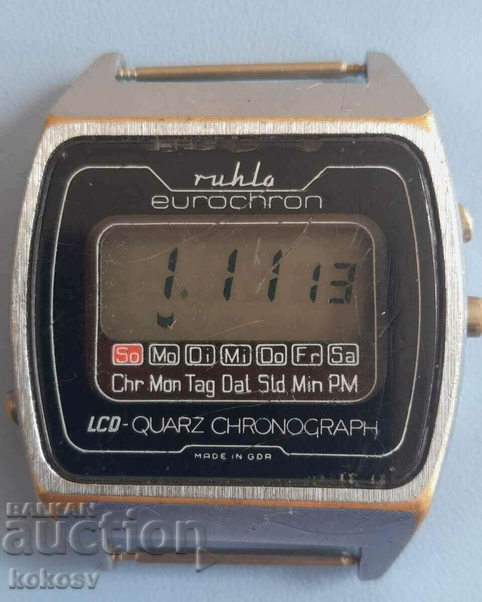 Ruhla Eurochron LCD Quartz Chronograph DDR