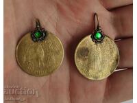 Old Bulgarian earrings - religious images - with glasses