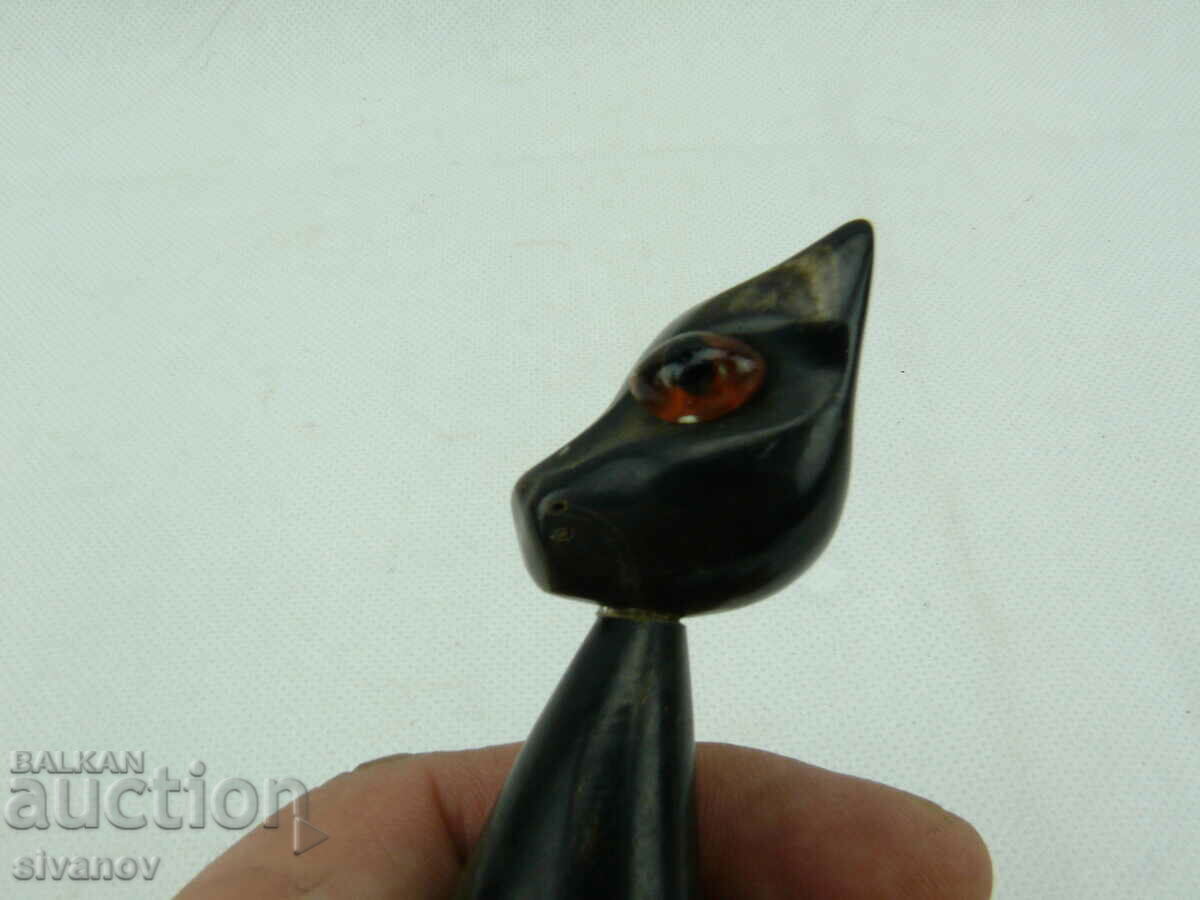 Δημοπρασία Παλιά φιγούρα γάτας με κέρατο #2281