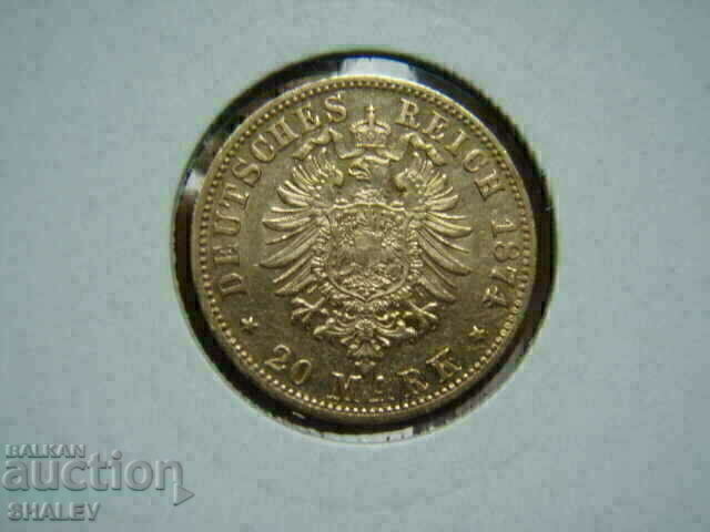 20 Mark 1874 Wurtemberg (Germany) Württemberg - AU (gold) with price € 1068.54 | 2089.88 BGN 20 Mark 1874 Wurtemberg (Germany) Württemberg - AU (gold) with price € 1068.54 | 2089.88 BGN
