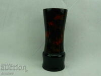 Old lacquered wooden fish vase #2300