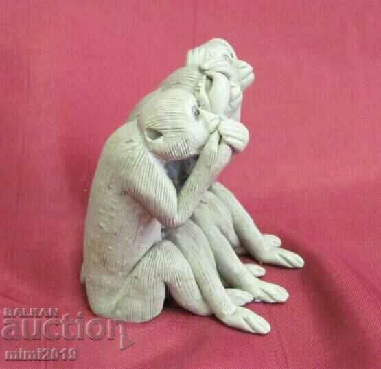 Delivery of 19th century Ceramic Figure - The Three Monkeys Delivery of 19th century Ceramic Figure - The Three Monkeys