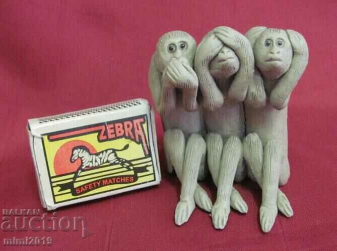 19th century Ceramic Figure - The Three Monkeys - 7 19th century Ceramic Figure - The Three Monkeys - 7