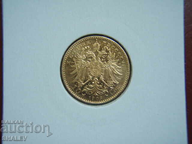Доставка на 10 Corona 1906 Austria (10 корони Австрия) - AU+ (злато)