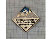 CROSS COUNTRY GDR GERMANY 1964 BADGE