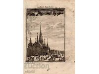 1719 - GRAVURĂ - biserica din Stockholm - ORIGINAL