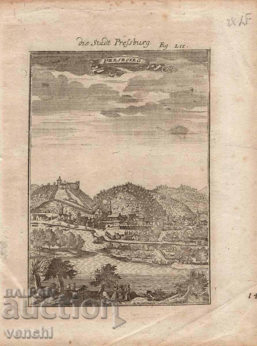 1719 - GRAVURĂ - BRATISLAVA/Presbourg/ - ORIGINAL