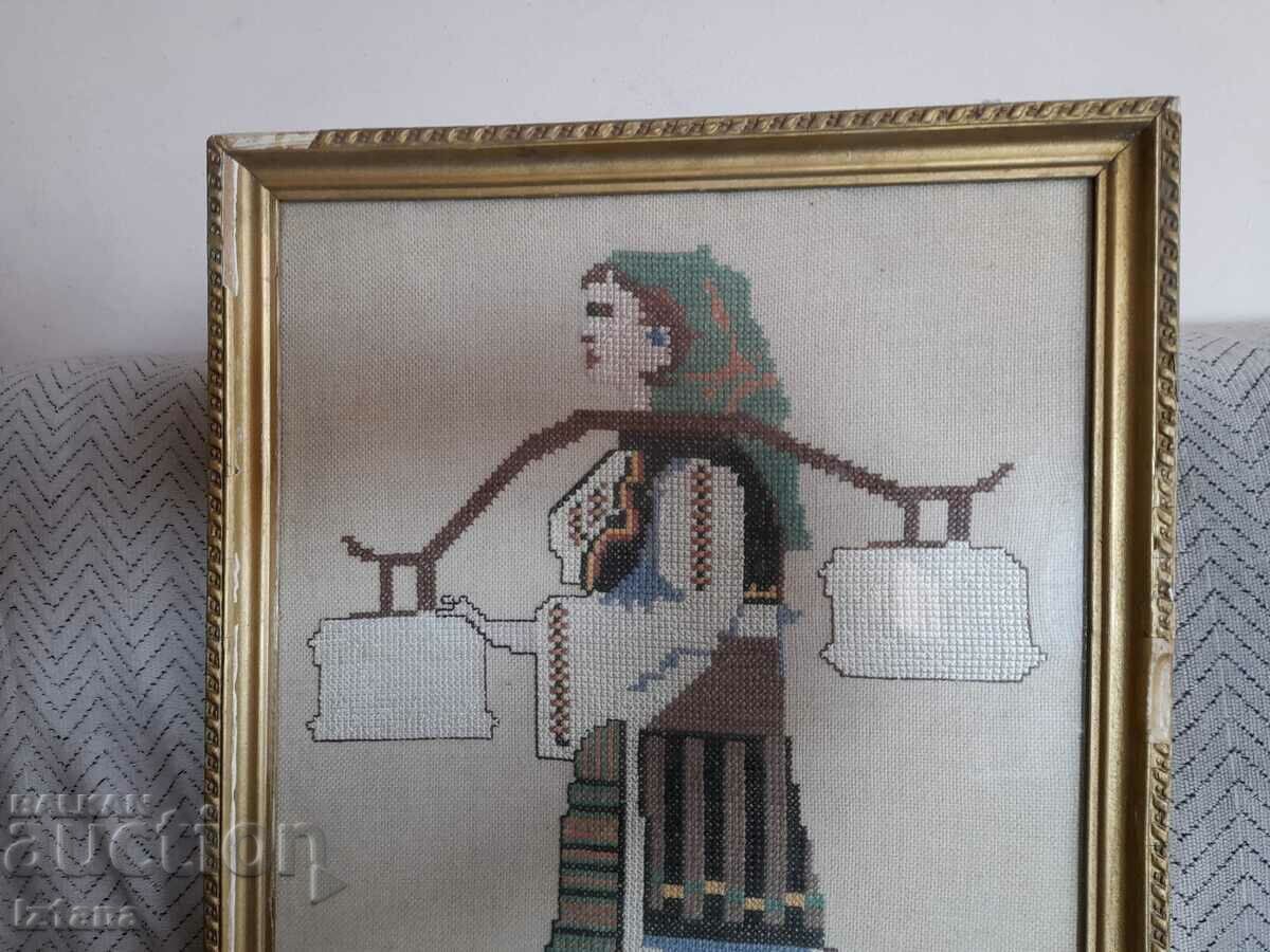 Old embroidered picture with price 30.00 BGN | € 15.34 Old embroidered picture with price 30.00 BGN | € 15.34