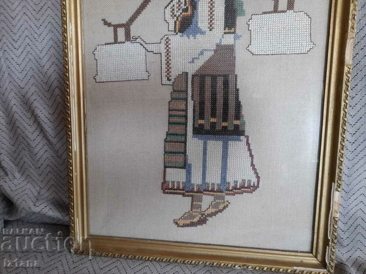 Auction Old embroidered picture Auction Old embroidered picture