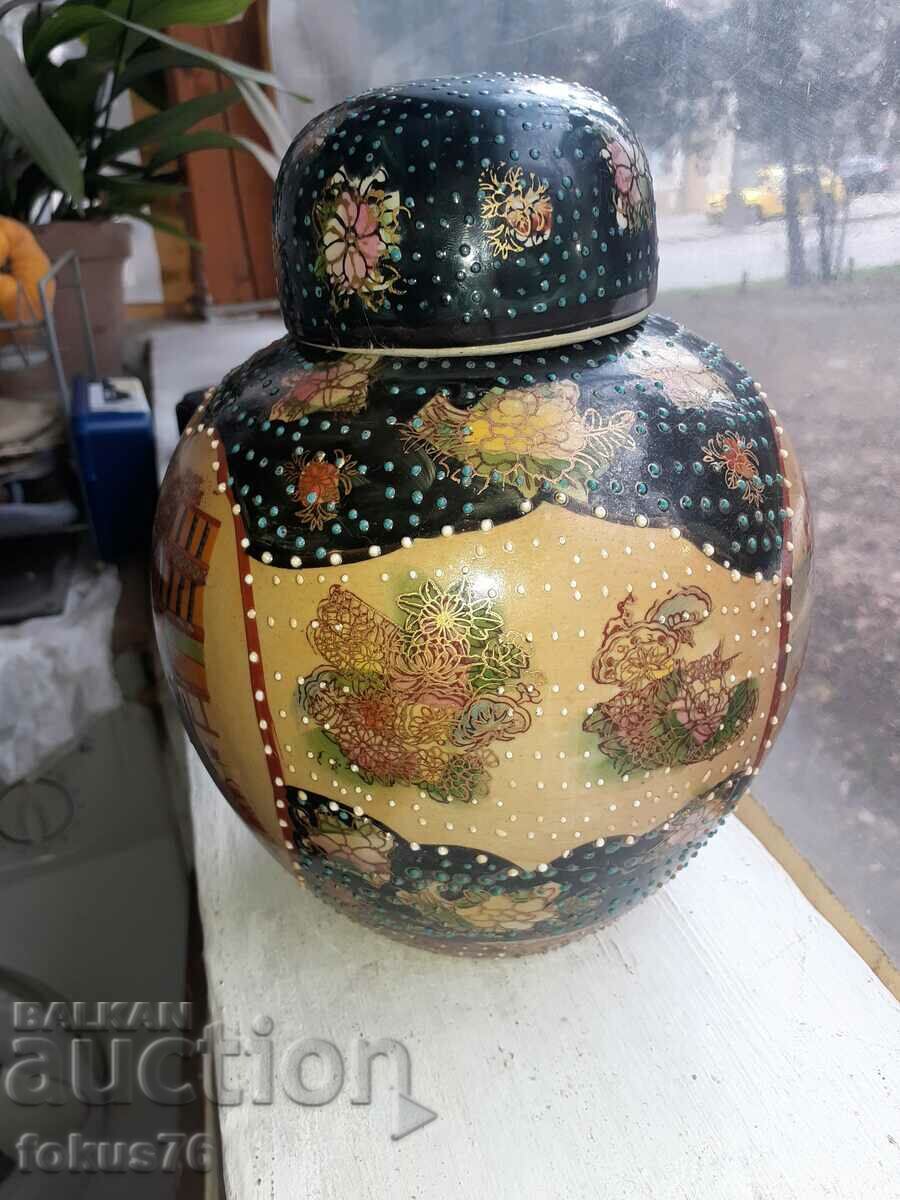 Satsuma Satsuma old large vase jar with lid porcelain with price 240.00 BGN | € 122.71 Satsuma Satsuma old large vase jar with lid porcelain with price 240.00 BGN | € 122.71