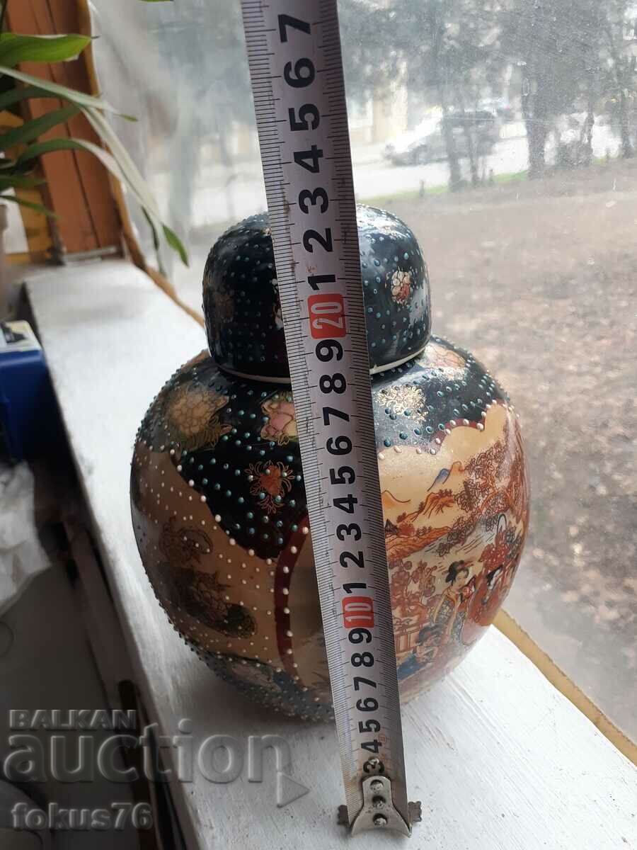 Satsuma Satsuma old large vase jar with lid porcelain - 5 Satsuma Satsuma old large vase jar with lid porcelain - 5