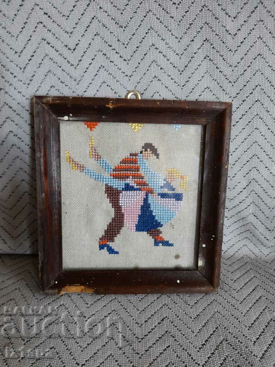 Old embroidered picture