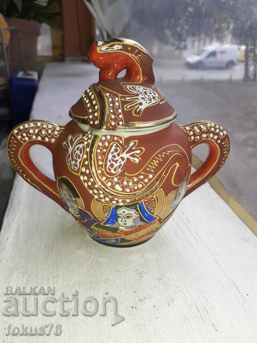 Satsuma Satsuma old sugar bowl Japan porcelain seal - 7 Satsuma Satsuma old sugar bowl Japan porcelain seal - 7