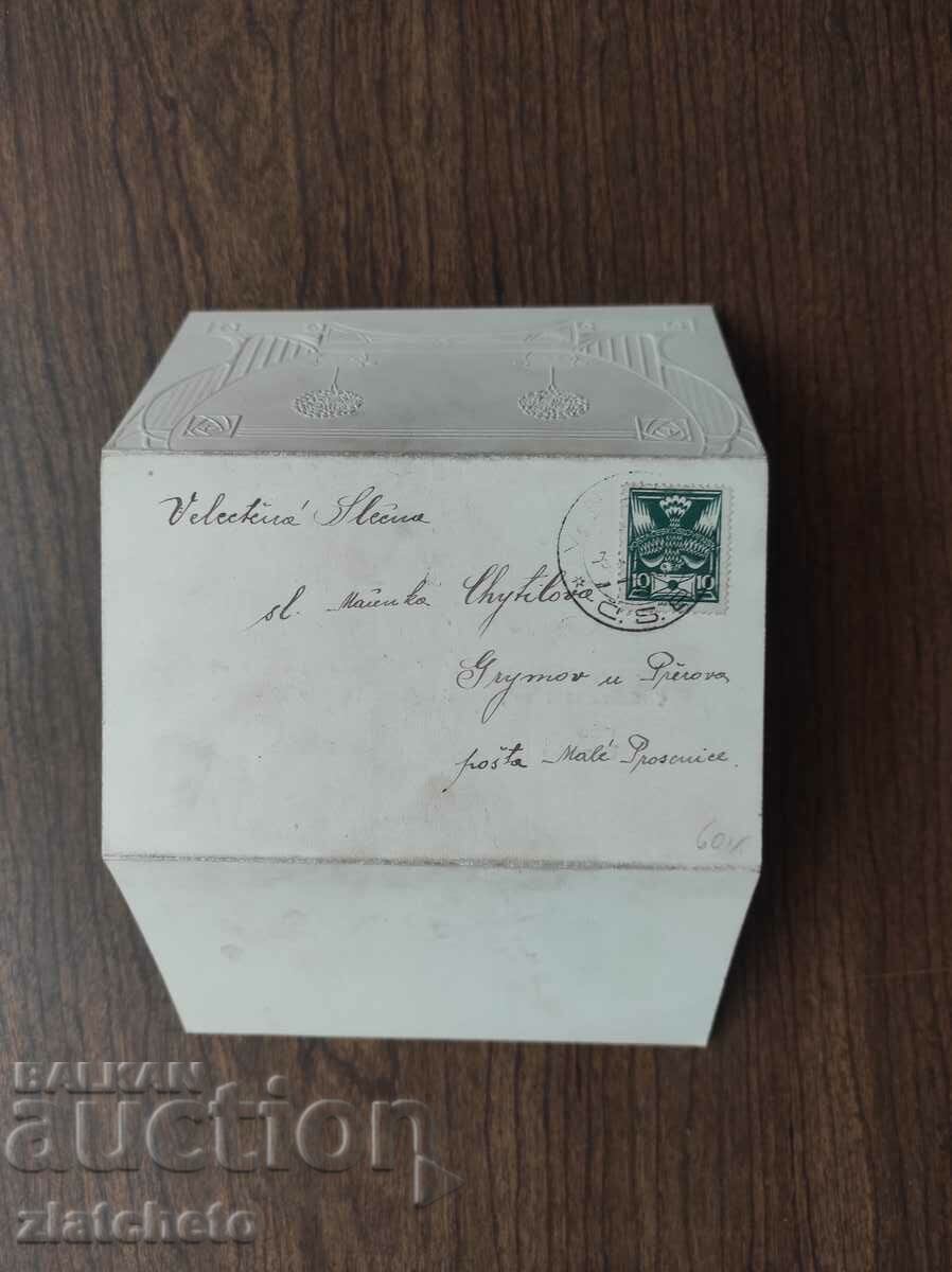 Auction Old Art Nouveau engagement invitation. 1921 Czech Republic Auction Old Art Nouveau engagement invitation. 1921 Czech Republic