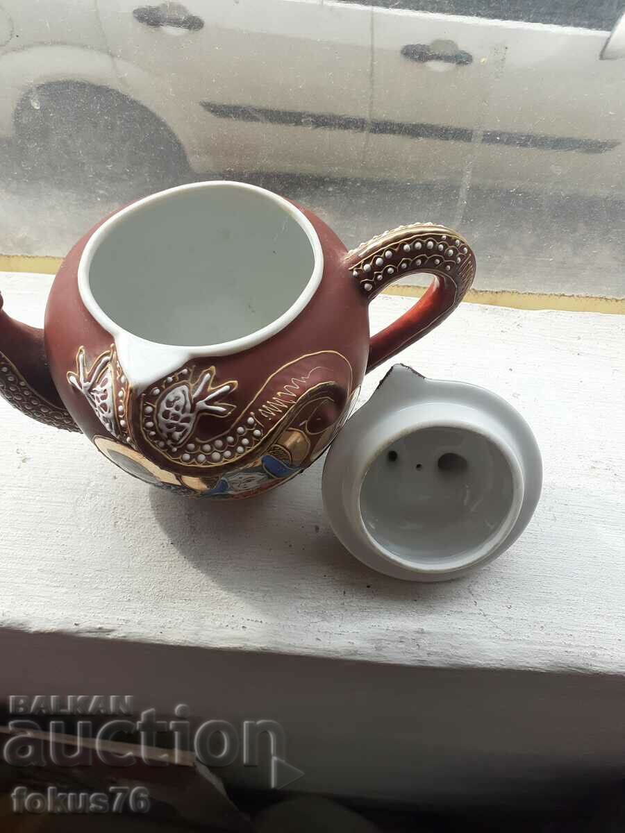Satsuma Satsuma teapot Japan porcelain gilt seal - 6 Satsuma Satsuma teapot Japan porcelain gilt seal - 6