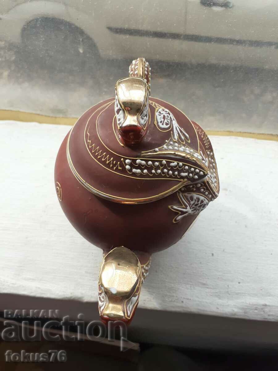Satsuma Satsuma teapot Japan porcelain gilt seal - 7 Satsuma Satsuma teapot Japan porcelain gilt seal - 7