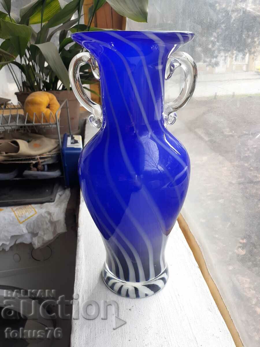 Large blue Murano vase with price 90.00 BGN | € 46.02 Large blue Murano vase with price 90.00 BGN | € 46.02