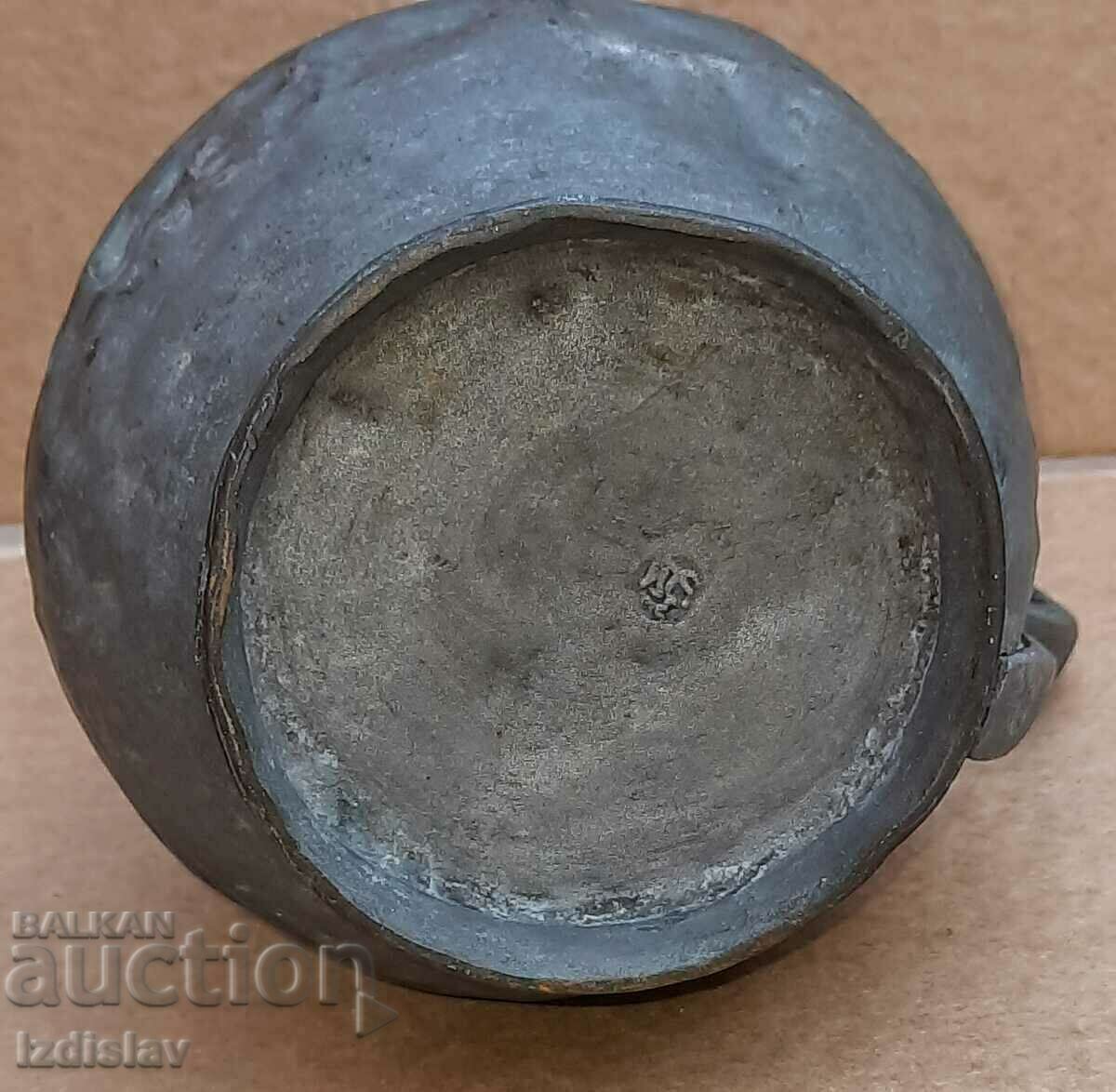 Auction  Antique Ottoman copper wine jug hand forged 19th c