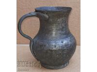 Antique Ottoman copper wine jug hand forged 19th c