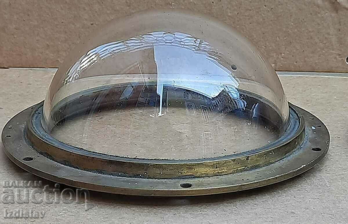 Auction 2 pcs glass cupulas with brass for marine compass Auction 2 pcs glass cupulas with brass for marine compass