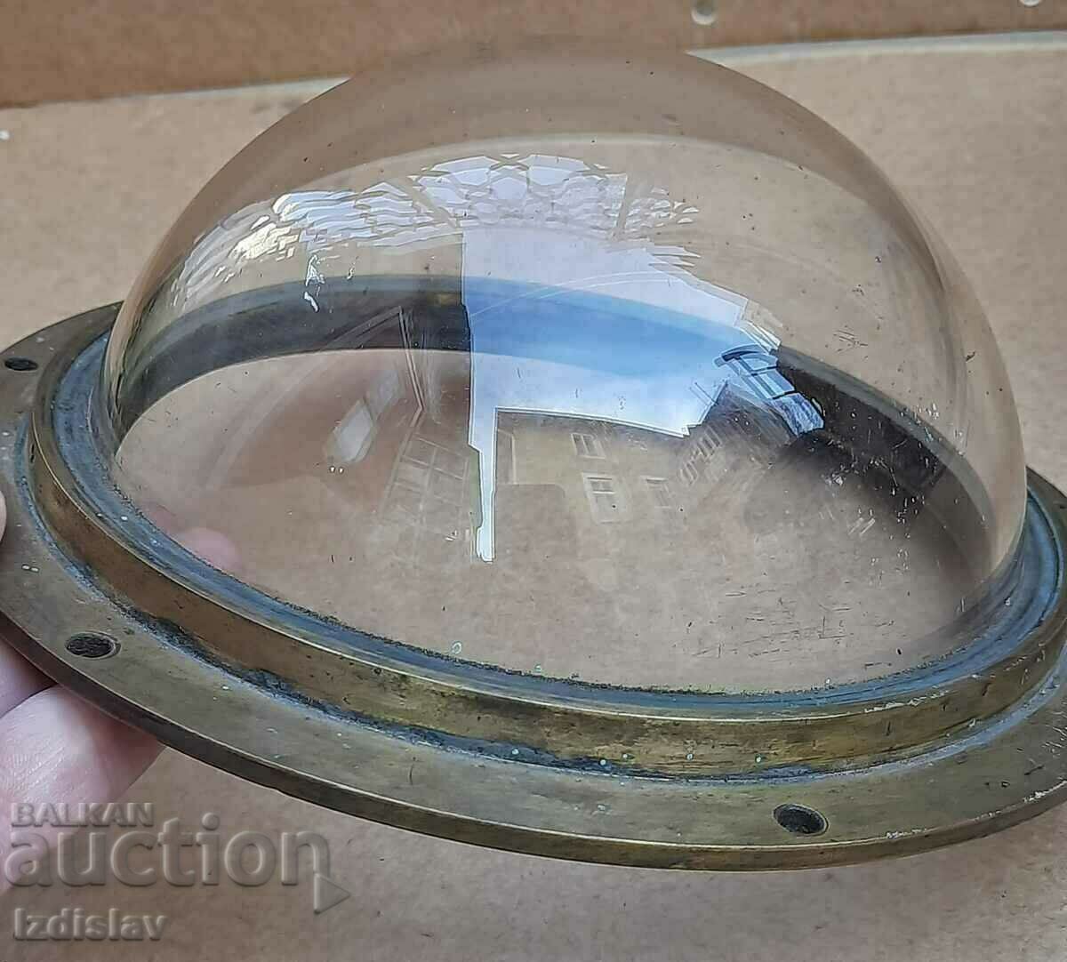 2 pcs glass cupulas with brass for marine compass - 6