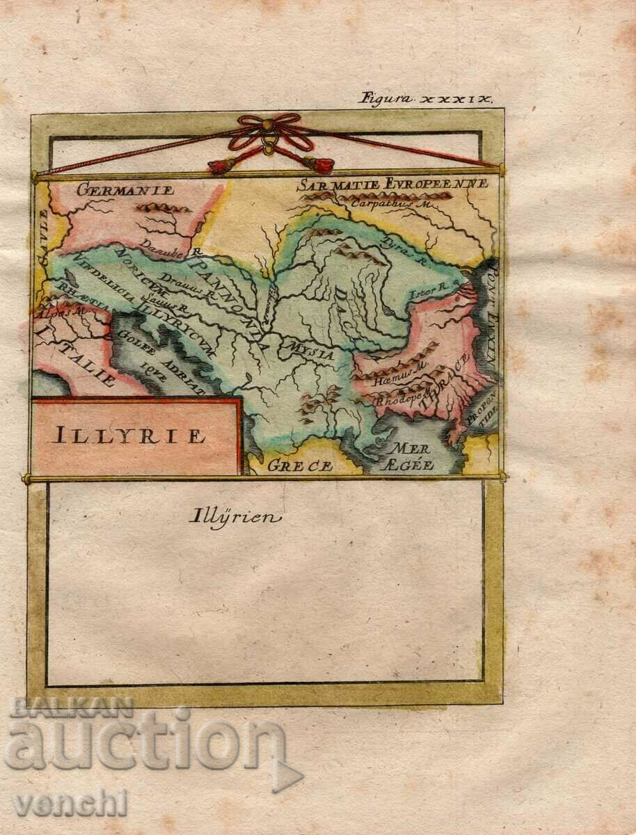 1719 - ENGRAVING - MAP OF ILLYRIA - ORIGINAL