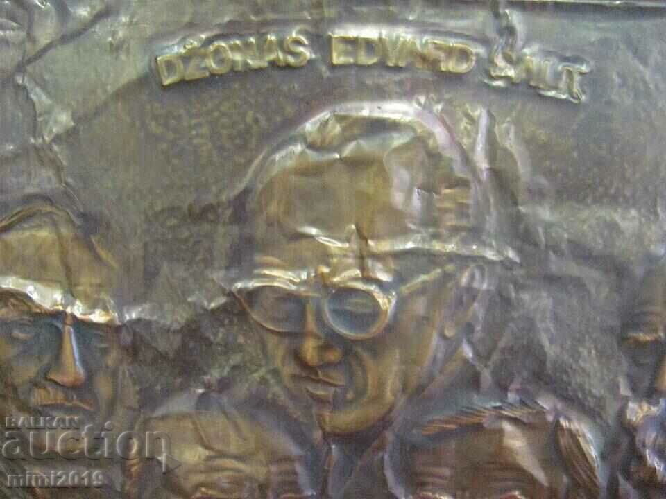 Livrarea Placă de bronz din secolul al XIX-lea, gravură - Luminari în știință