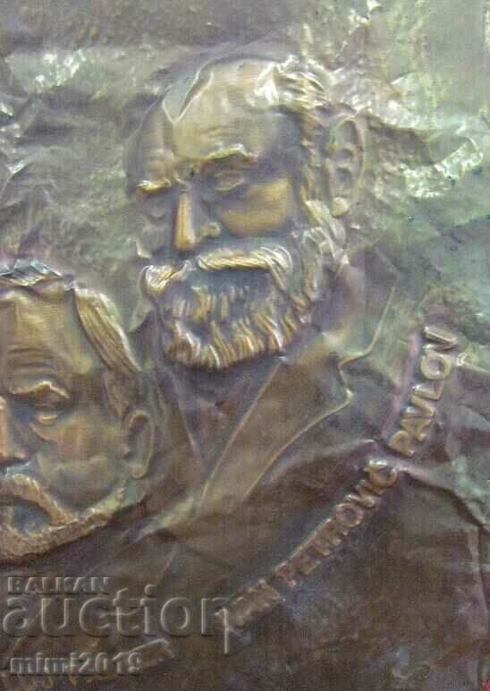 Placă de bronz din secolul al XIX-lea, gravură - Luminari în știință - 6