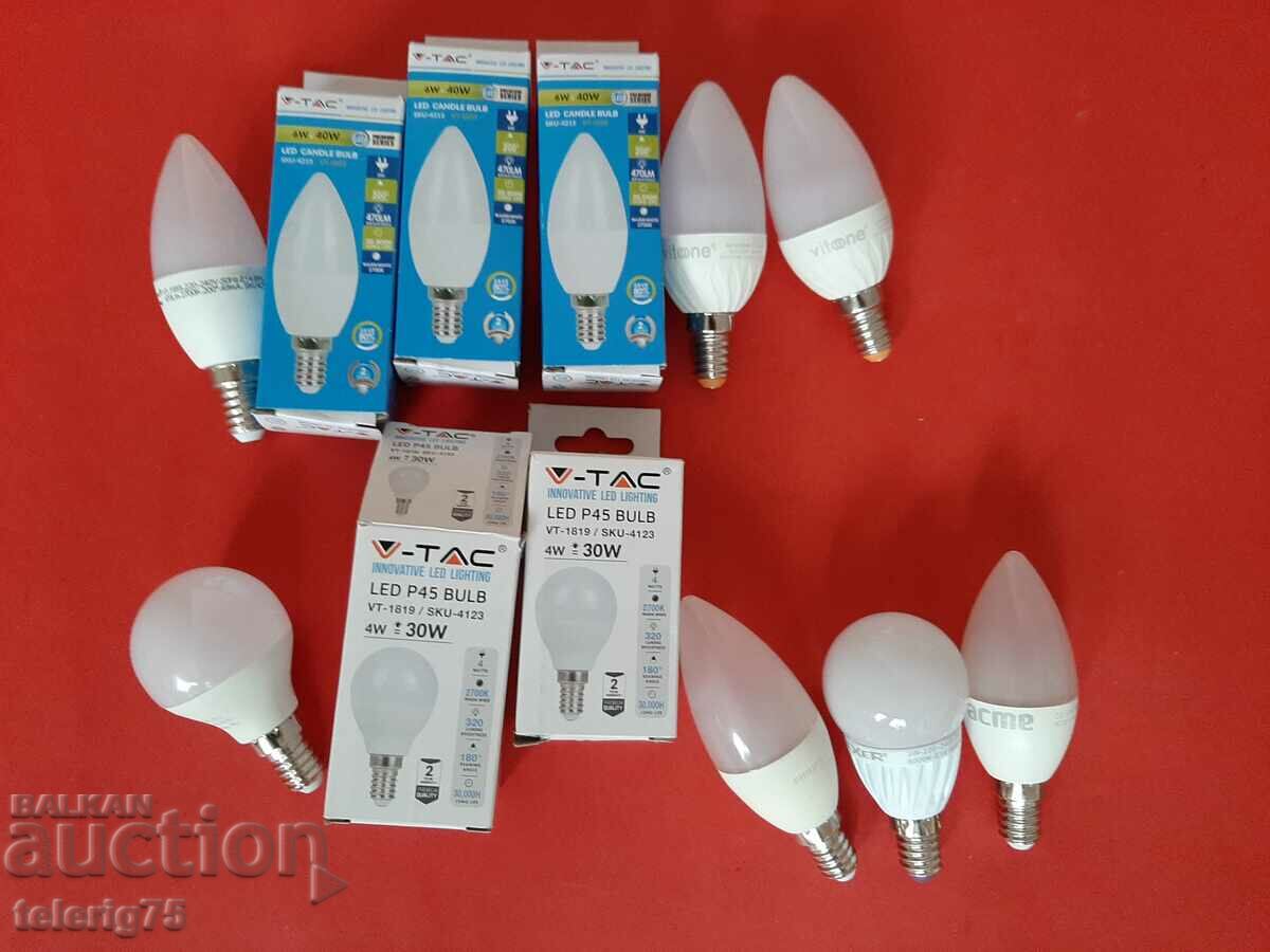 LED Lamps Bulbs -220V-4W/6W-E14-10 pcs