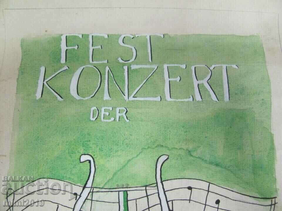 Auction 1933 Announcement, Poster for Music Concert Germany Auction 1933 Announcement, Poster for Music Concert Germany