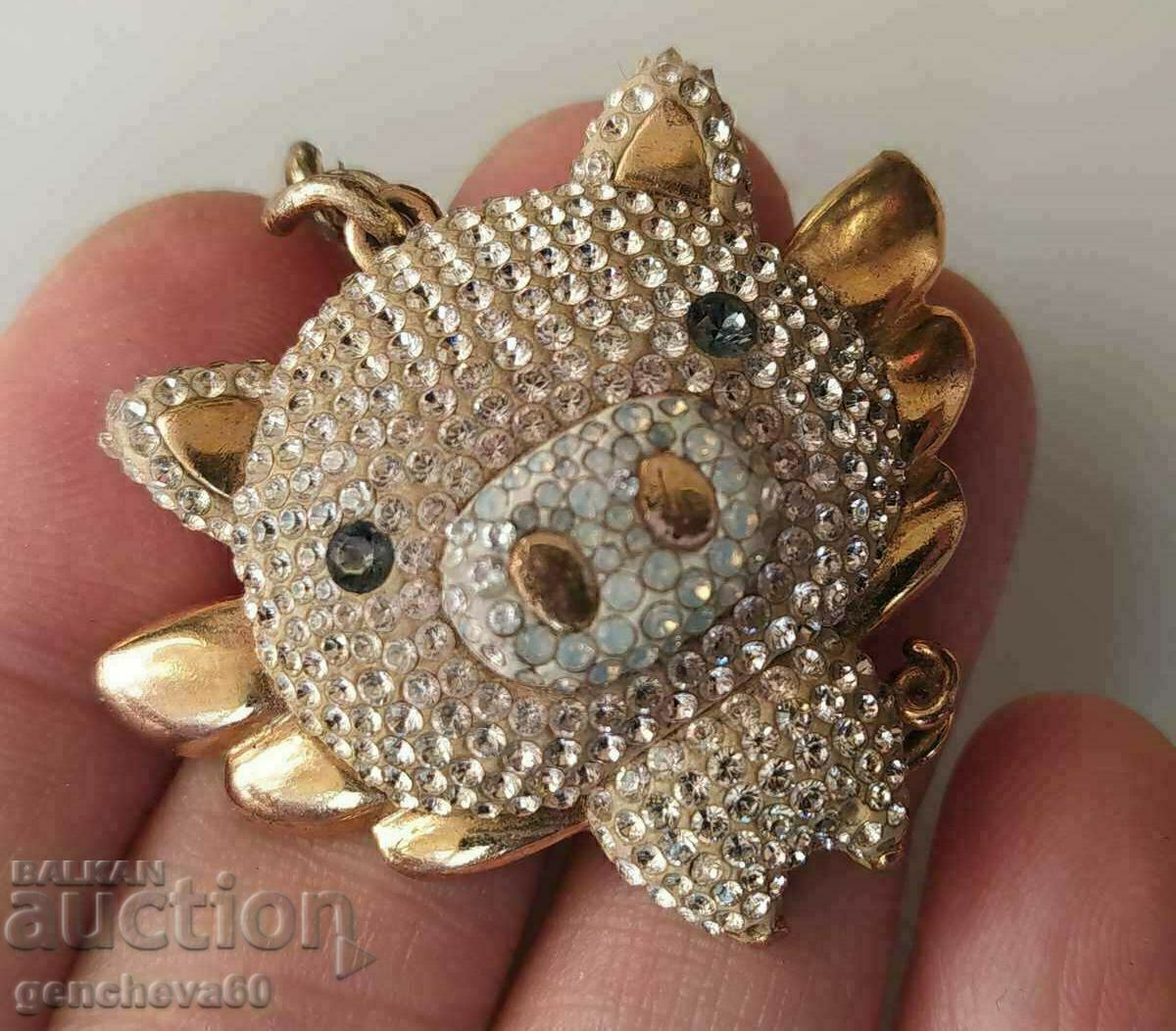 Auction  Swarovski key holder, gold plated