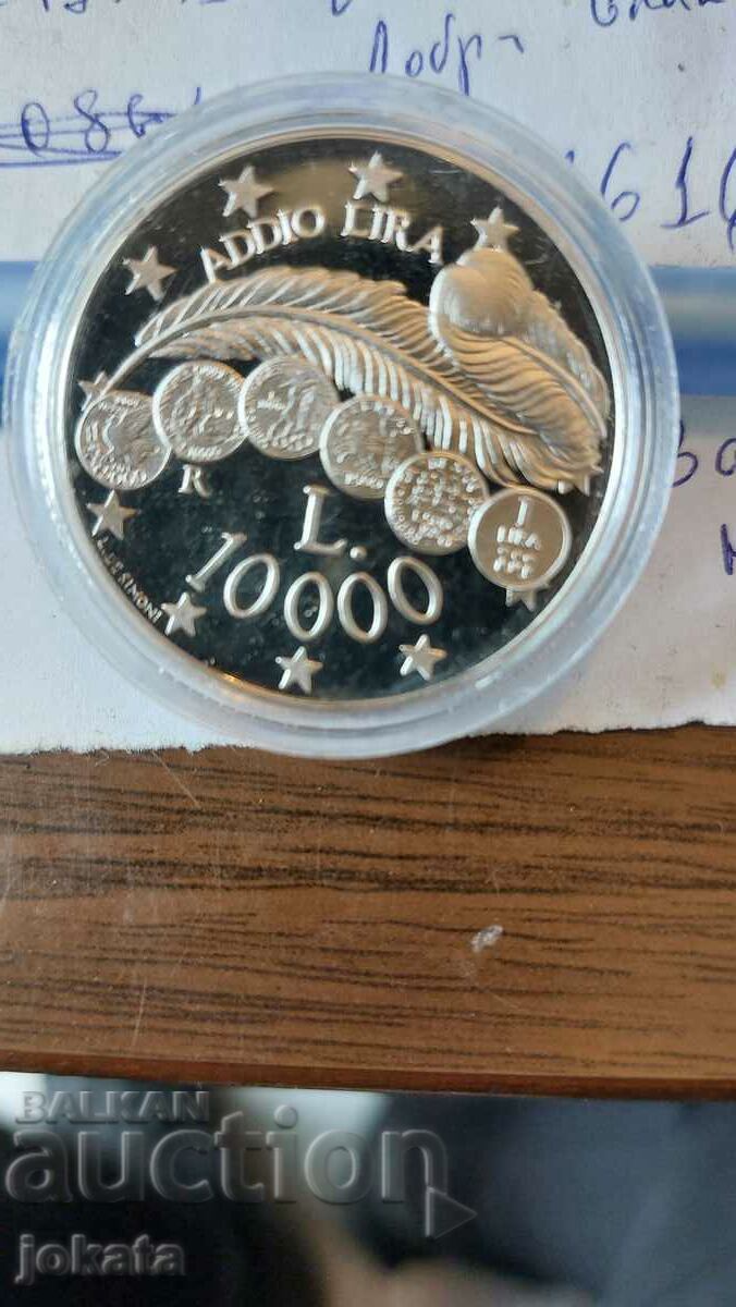 10.000 de lire de argint San Marino