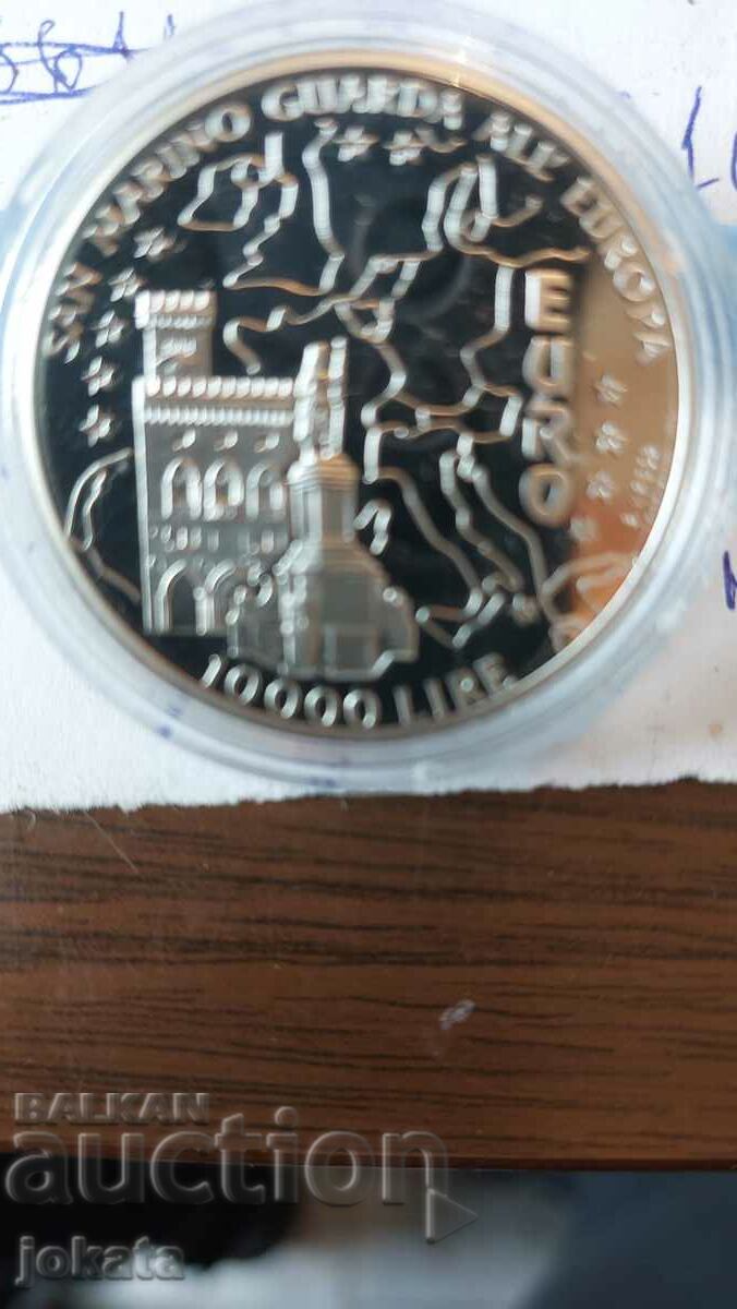 10 000 лири сребро Сан Марино