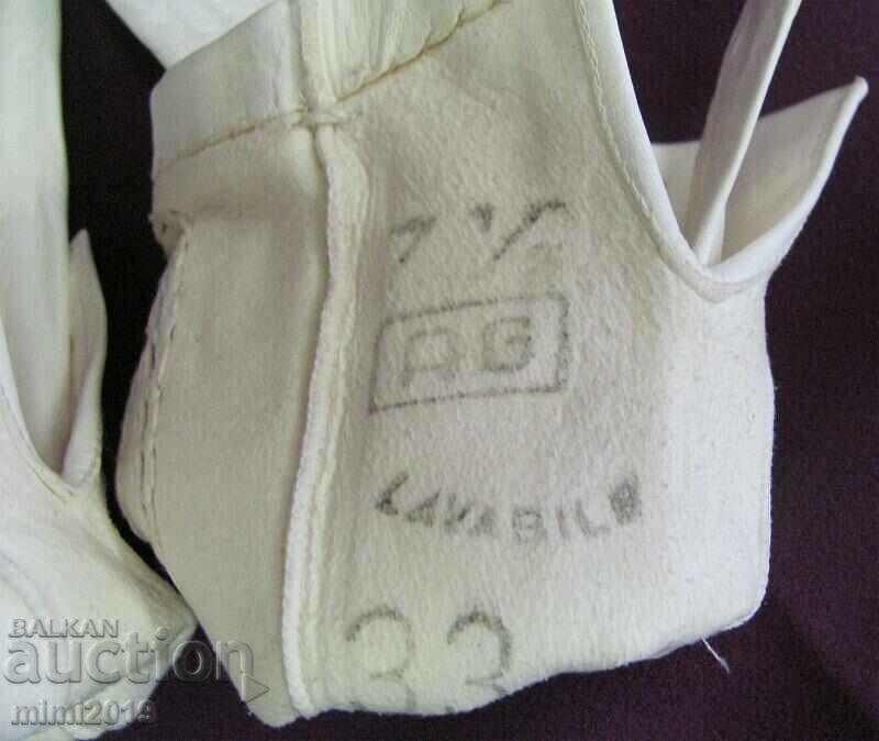 20 Women's Leather Gloves with wooden clip - 7 20 Women's Leather Gloves with wooden clip - 7