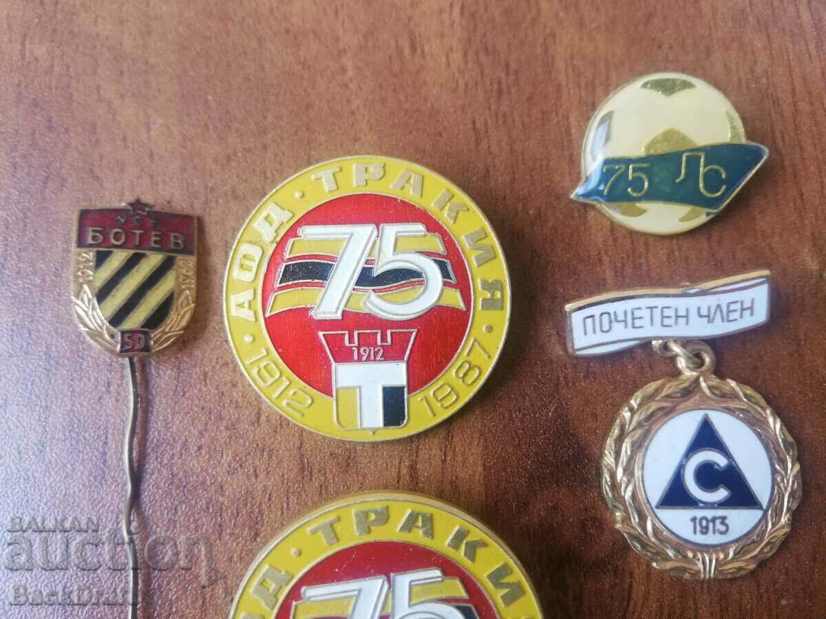 Auction Old football badges FC Levski, Slavia, Botev, Loko, enamel Auction Old football badges FC Levski, Slavia, Botev, Loko, enamel
